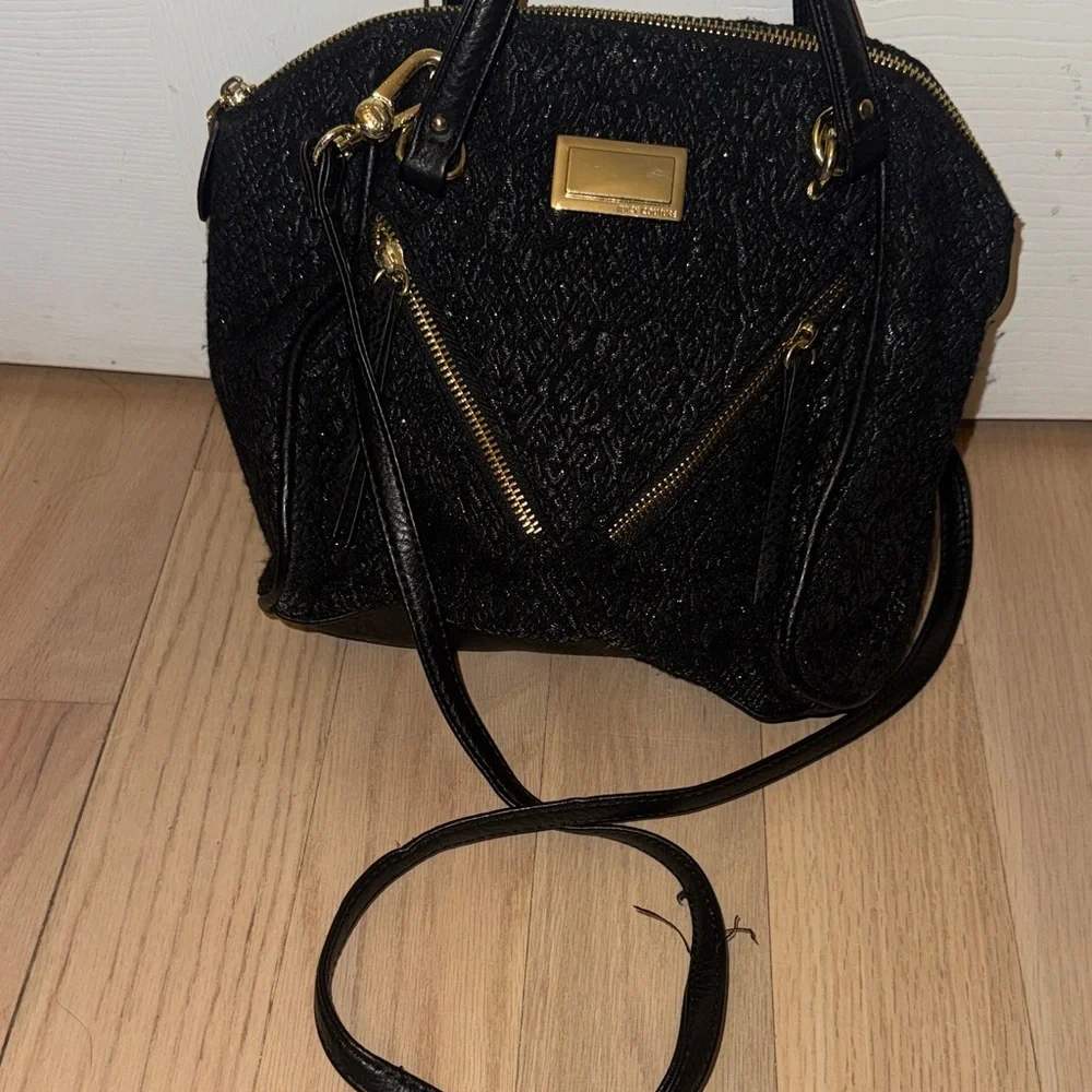 Juicy Couture Black Satchel with Gold Accents